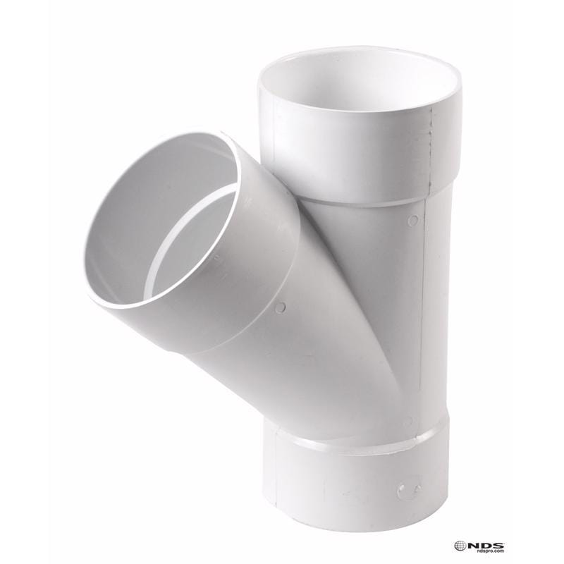NDS 6P08 Schedule 35 6 in. Hub each X 6 in. D Hub PVC Wye 1 pk
