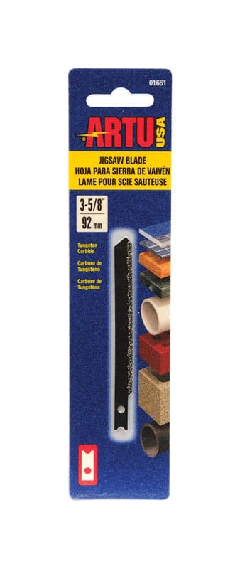 Artu 01661 3-5/8 in. Tungsten Carbide U-Shank Jig Saw Blade Assorted TPI 1 pk