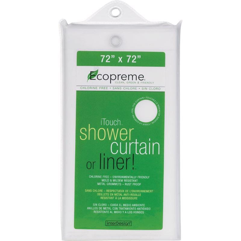 Idesign 14752 Ecopreme 72 in. H X 72 in. W White Soft Shower Curtain Liner EVA