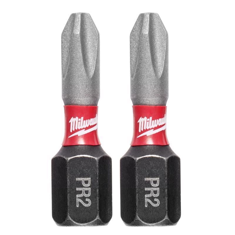 Milwaukee 48-32-4444 Shockwave Phillips #2 X 1 in. L Impact Reduced Insert Bit Steel 2 pk