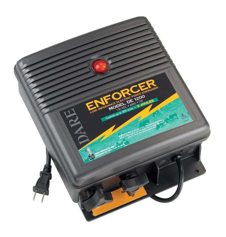 Dare DE1200 Enforcer Series 110 V Electric-Powered Fence Energizer 300 acre Black