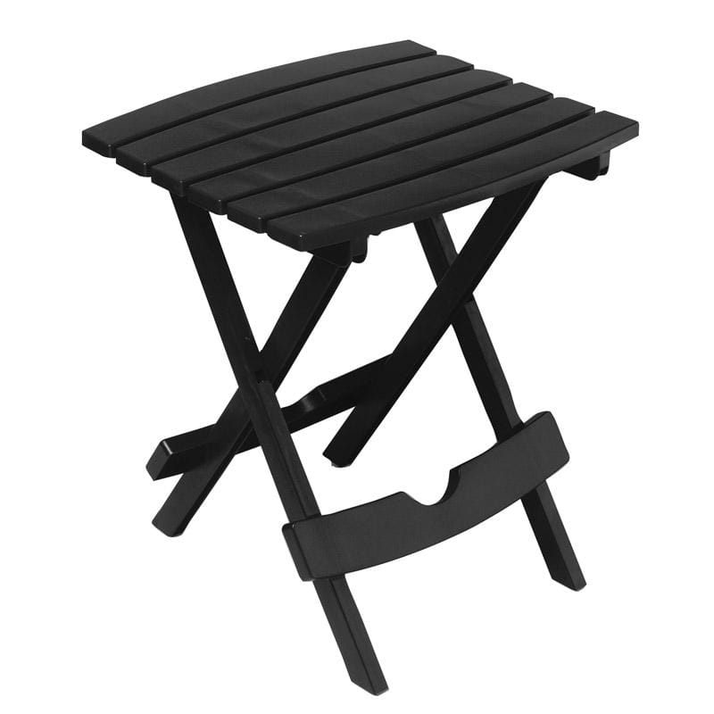 Adams 258500 Quik-Fold Black Rectangular Resin Folding Side Table
