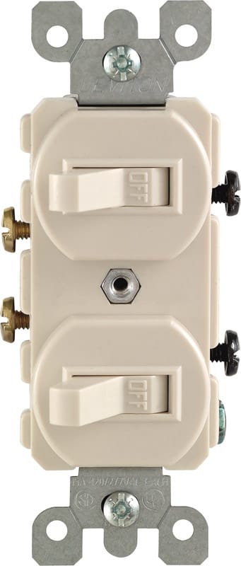 Leviton 05224-2TS 15 amps Single Pole Toggle Switch Light Almond 1 pk