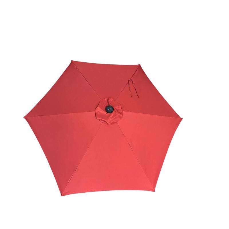 Living Accents YQ103BK-BRD Solar LED 9 ft. Tiltable Red Market Umbrella