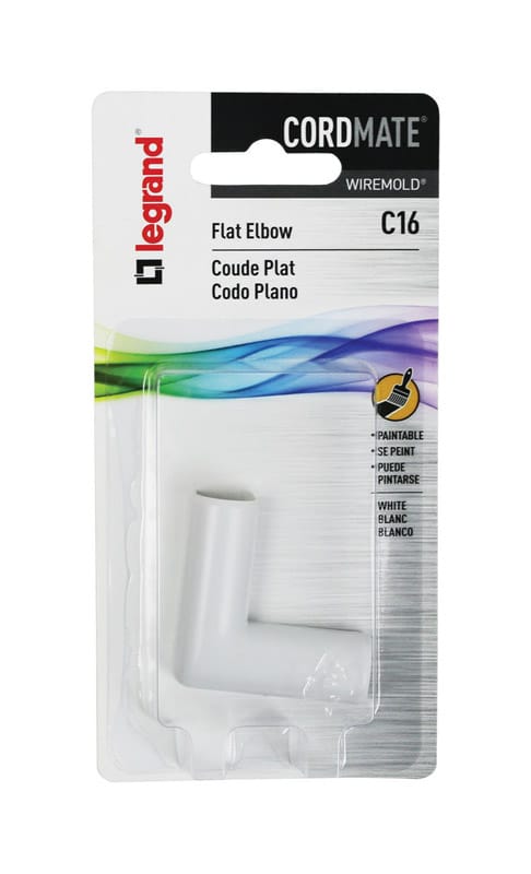 Legrand C16 CordMate 1.63 in. L Flat Elbow 1 pk