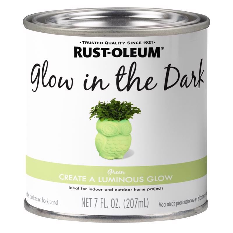 Rust-Oleum 214945 Specialty Glow in the Dark Flat Luminous Water-Based Glow-in-Dark Paint Interior 7 oz