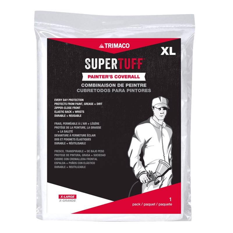 Supertuff 09905 Polypropylene Coveralls White XL 1 pk