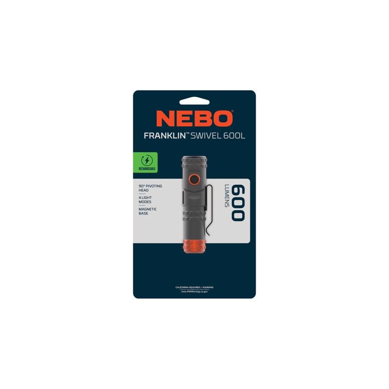 Nebo NEB-FLT-1023 Franklin 600 lm Storm Gray LED Rechargeable Rechargeable Flashlight