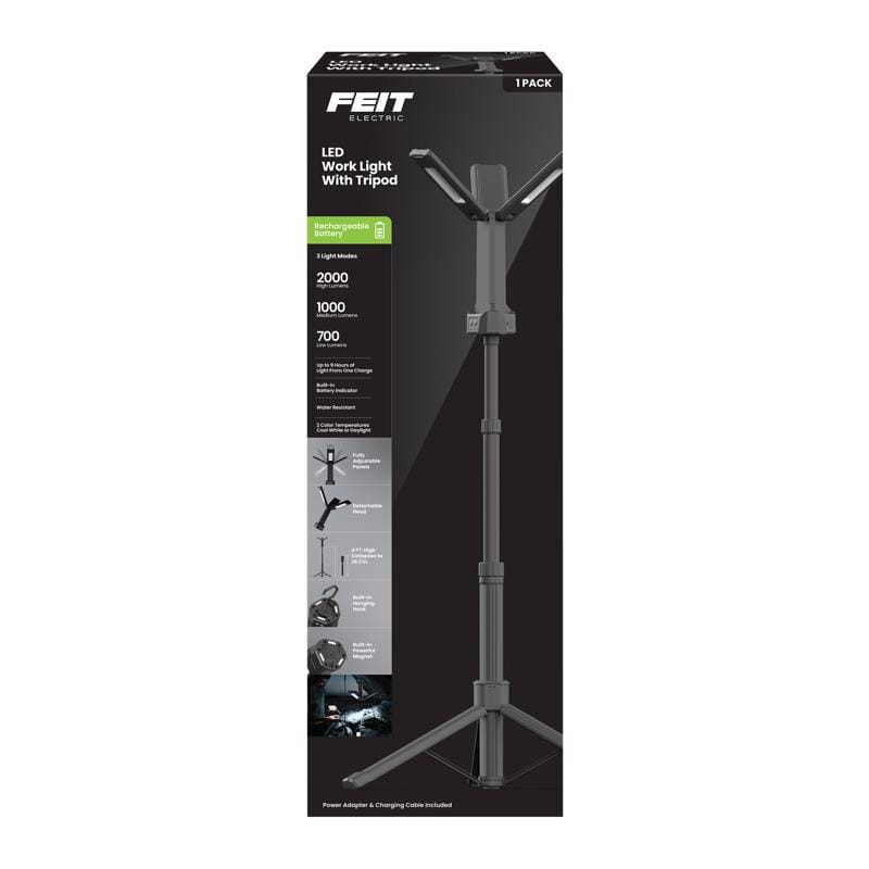 Feit WORK2000TRIPBAT 2000 lm LED Rechargeable Tripod Work Light