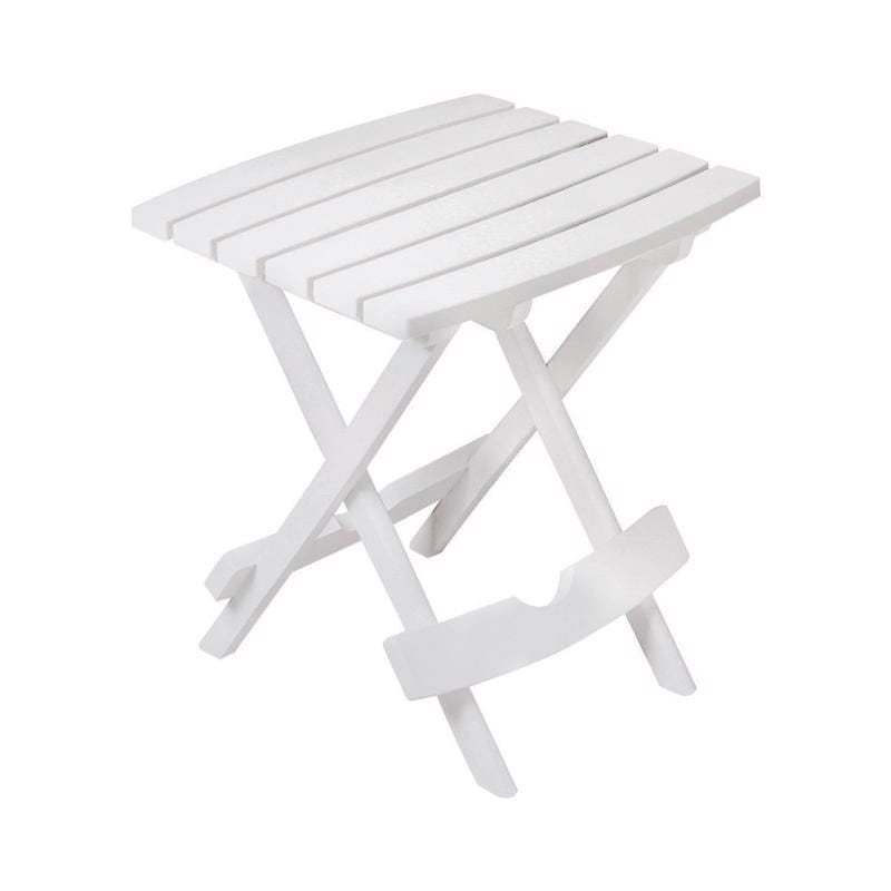 Adams 258423 Quik-Fold White Rectangular Resin Folding Side Table