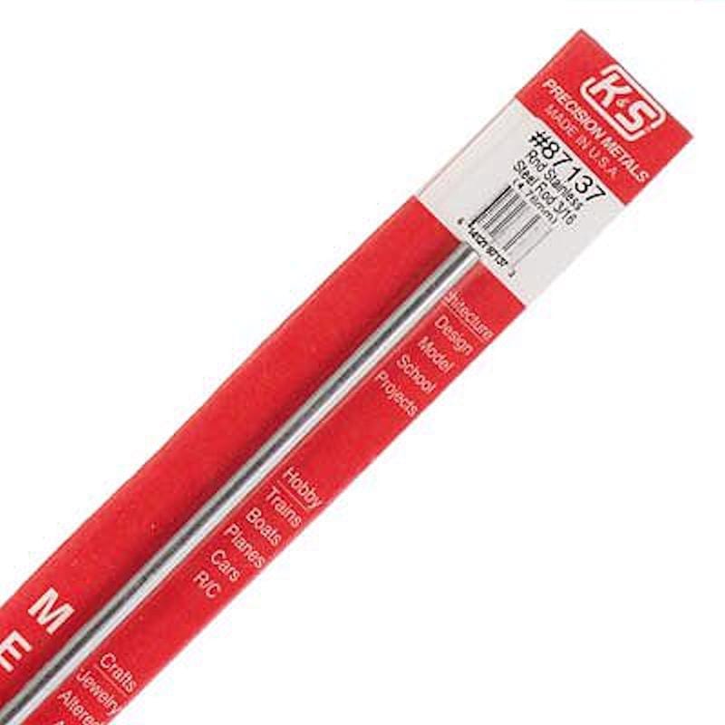 K&S 87141 5/16 in. D X 12 in. L Stainless Steel Unthreaded Rod