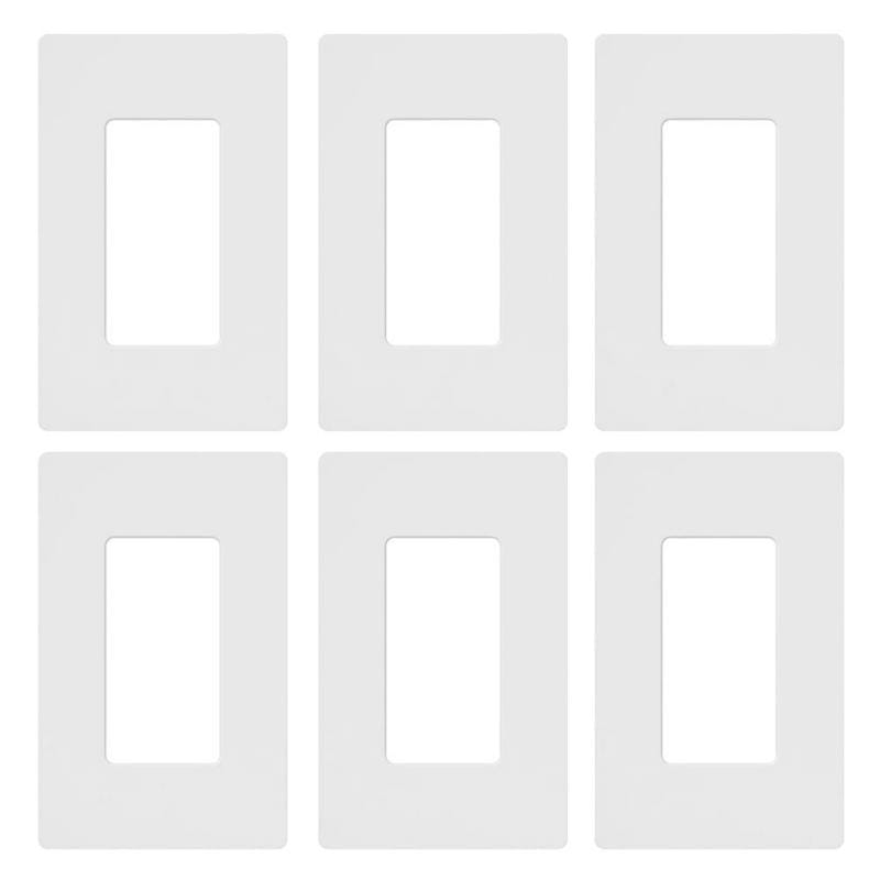 Lutron CW-1-WH-6 Claro White 1 gang Plastic Wall Plate 6 pk