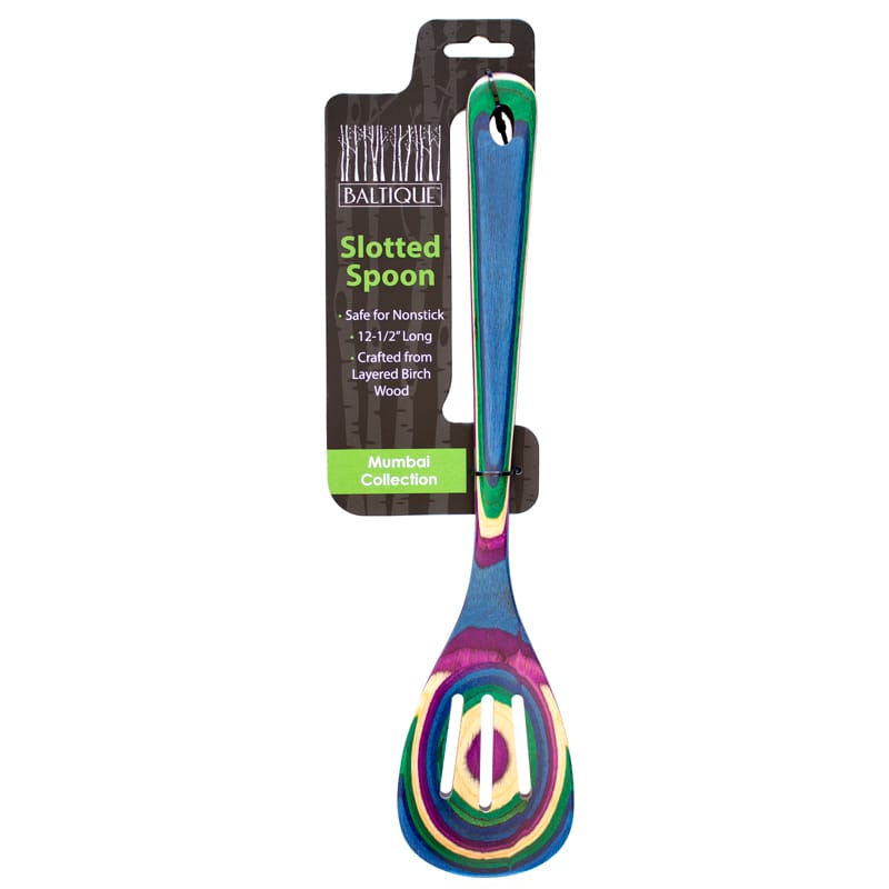 Totally Bamboo 20-9601 Baltique Multicolored Birch Wood Slotted Spoon