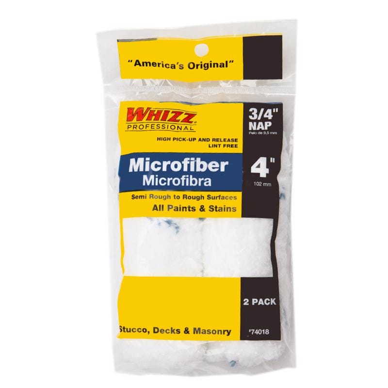 Whizz 74018 Microfiber 4 in. W X 3/4 in. Mini Paint Roller Cover 2 pk