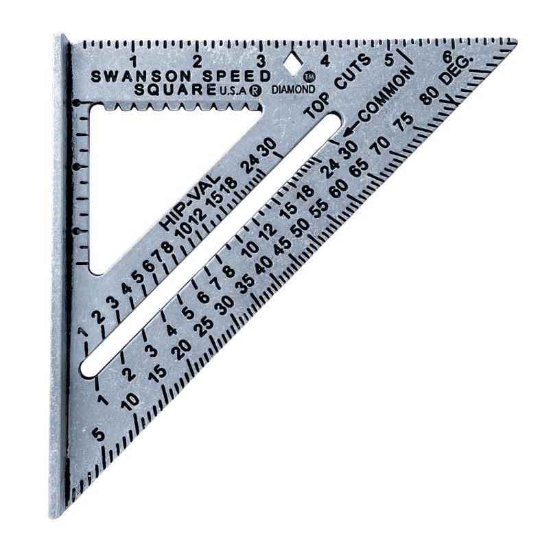 Swanson S0101-BULK 7.25 in. L X 1 in. H Aluminum Speed Square