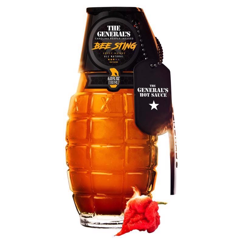 The General'S Hot Sauce 0311-056 Bee Sting Carolina Reaper Honey 6 oz