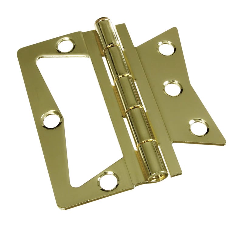 National Hardware N244-806 3-1/2 in. L Brass-Plated Surface-Mounted Hinge 2 pk