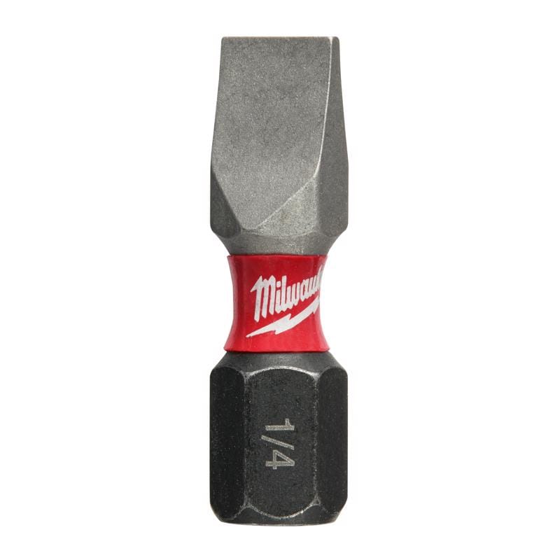 Milwaukee 48-32-4418 Shockwave Slotted 1/4 in. X 1 in. L Insert Bit Steel 2 pc