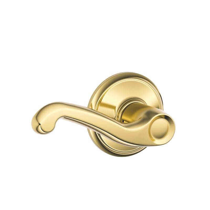 Schlage F10VFLA605 Flair Bright Brass Passage Lockset 1-3/4 in.