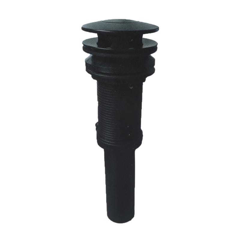 Danco 12117A 2.63 in. Matte Black Metal/Plastic Push Button Drain with Overflow