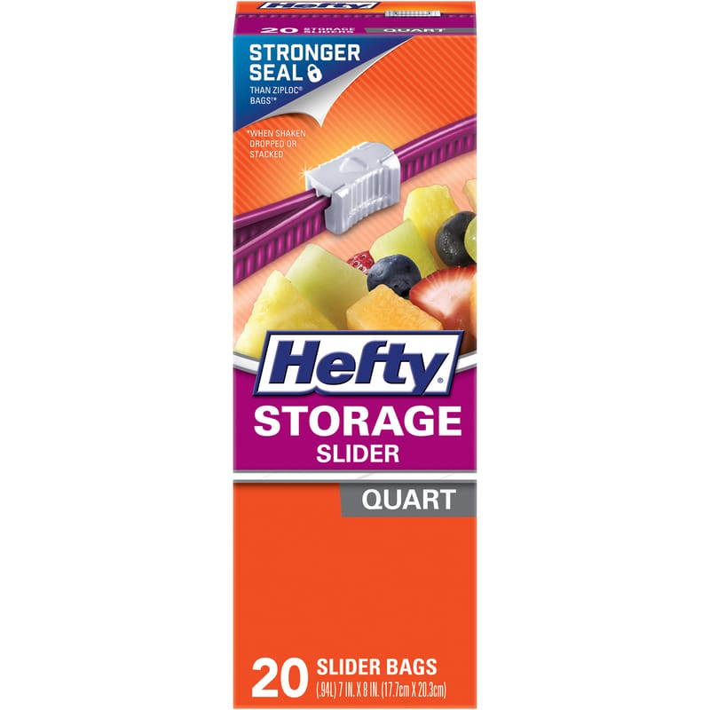 Hefty R81219 1 qt Storage Slider Bag 20 pk