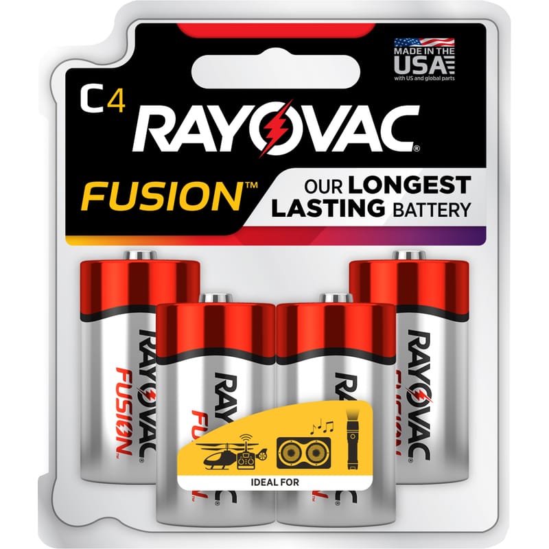 Rayovac 814-4TFUSK Fusion C Alkaline Batteries 4 pk Carded