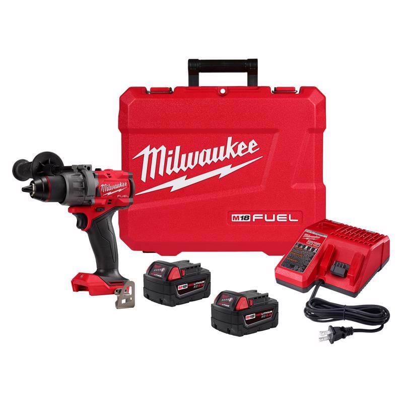 Milwaukee 2904-22 M18 FUEL 1/2 in. Brushless Cordless Hammer Drill/Driver Kit (Battery & Charger)