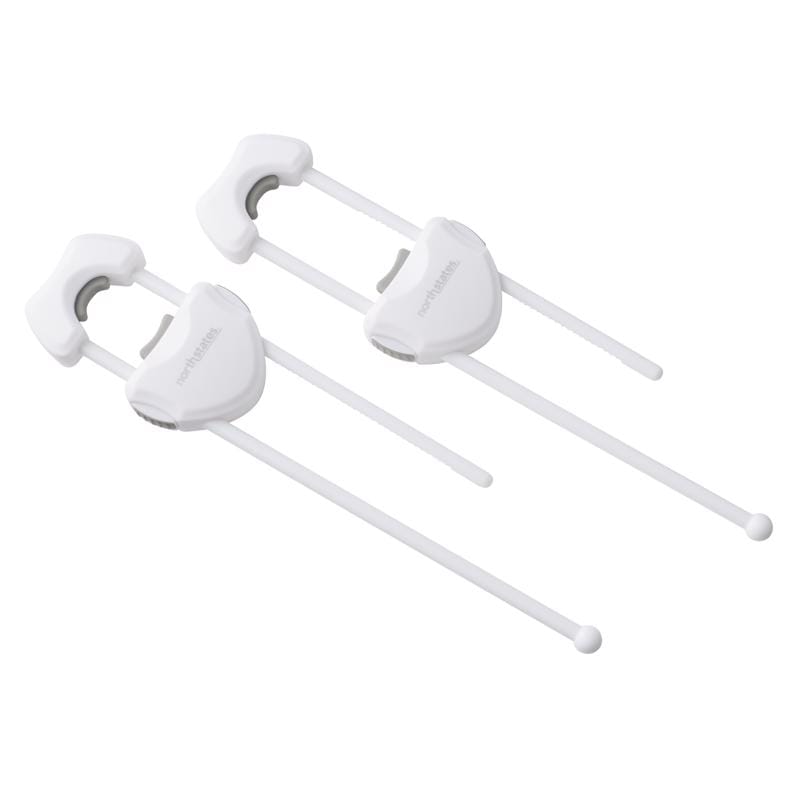 Toodleroo 6172 North States White Plastic Cabinet Locks 2 pk