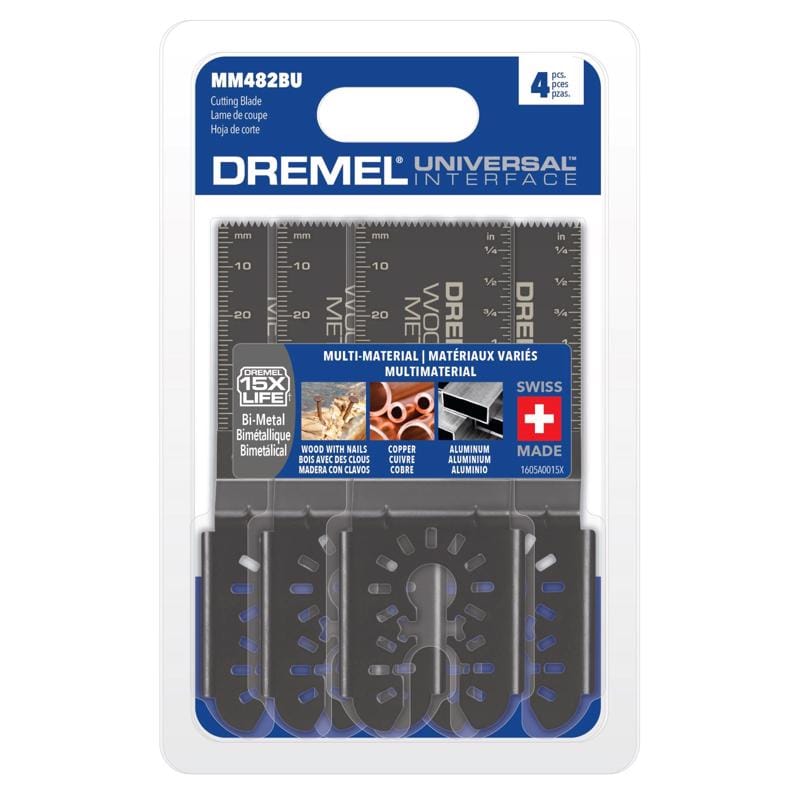 Dremel MM482BU-4 1-1/4 in. W Bi-Metal Flush Cut Oscillating Blade Set 4 pk