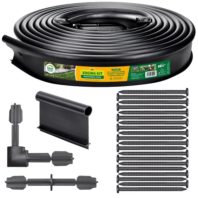 Master Mark 35940 40 ft. L X 5 in. H Plastic Black Landscape Edging Kit