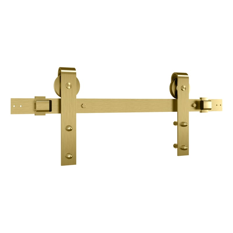 National Hardware N700-006 Designer 72 in. L Brushed Gold Steel Barn Door Hanger Kit 1 pc
