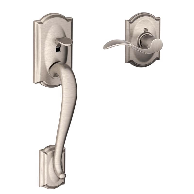 Schlage FE285GCAM619ACC Camelot Satin Nickel Handleset