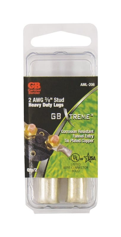 Gardner Bender AML-206 Xtreme 2 Ga. Insulated Wire Electrical Lug Silver 2 pk