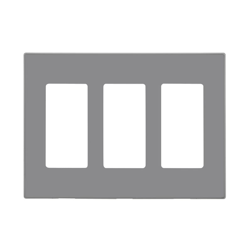 Leviton R09-80311-0LG Decora Light Gray 3 gang Polycarbonate Decorator Screwless Wall Plate 1 pk