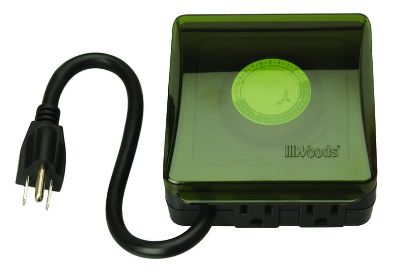 Woods 50012WD Outdoor Plug In Timer 125 V Green
