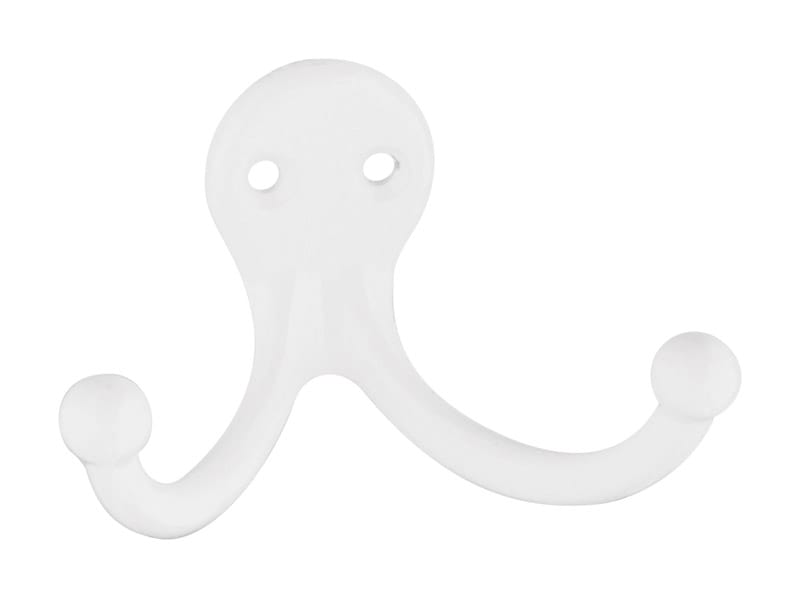 National Hardware N248-385 4 in. L White Zinc Double Clothes Hook 35 lb. cap. 1 pk