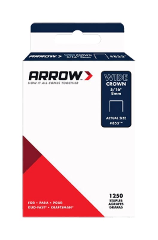 Arrow 855SP #855 1/2 in. W X 5/16 in. L 18 Ga. Wide Crown Standard Staples 1250 pk
