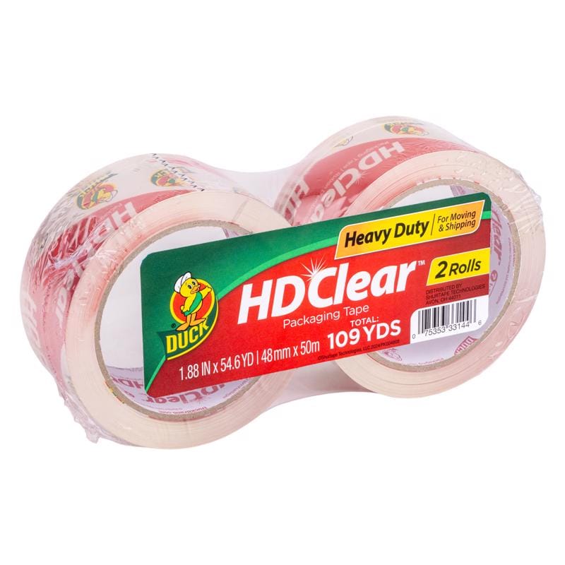 Duck Brand 288396 Duck HD Clear 1.88 in. W X 54.6 yd L Heavy Duty Packaging Tape 2 pk