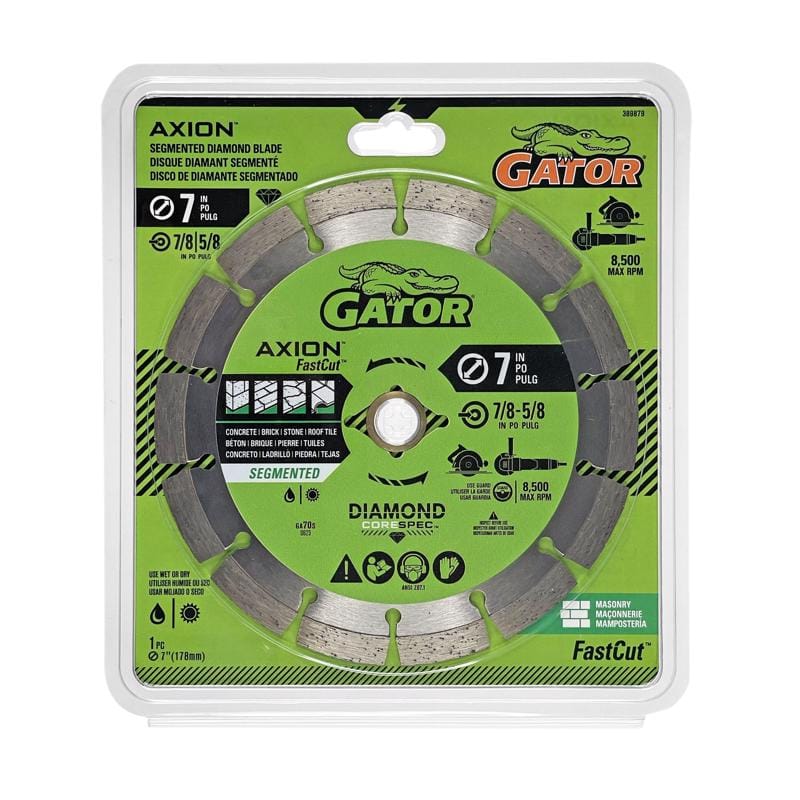 Gator 389879 FastCut 7 in. D X 5/8 and 7/8 in. Diamond Segmented Rim Saw Blade 1 pk