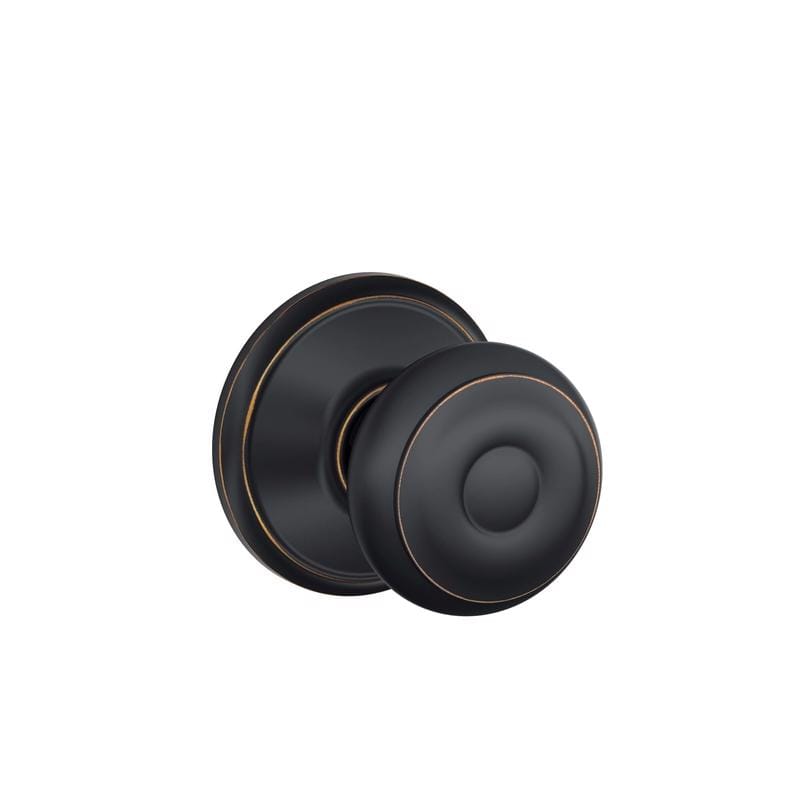 Schlage F10VGEO716 Georgian Aged Bronze Passage Door Knob 1-3/4 in.