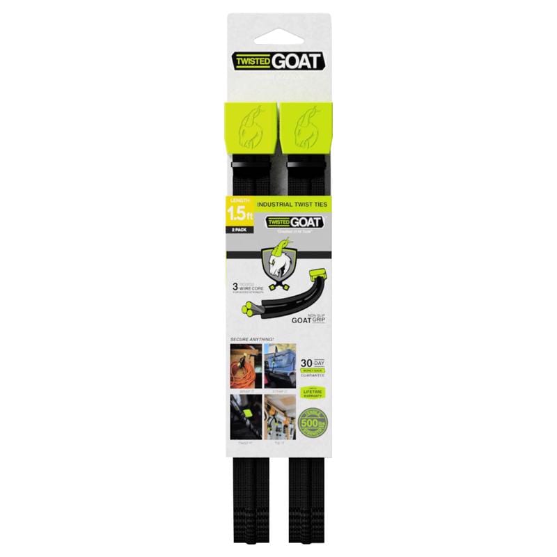 Twisted Goat TG-1.5FT-2PK 18 in. L Black Twist Ties 2 pk