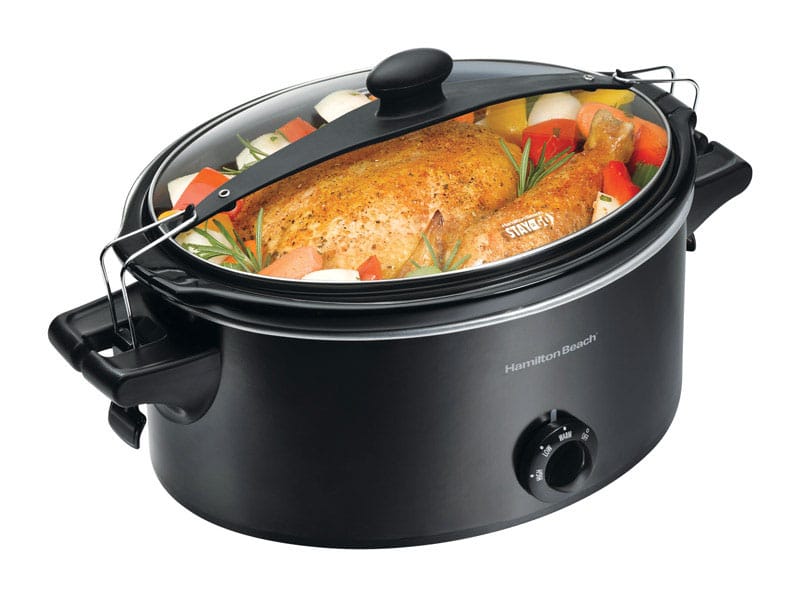 Hamilton Beach 33261 Stay or Go 6 qt Black Metal Slow Cooker