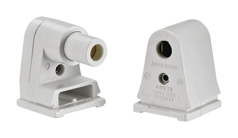 Leviton 31410-00W Plastic Fluorescent Pedestal Base Lampholder 1 pk