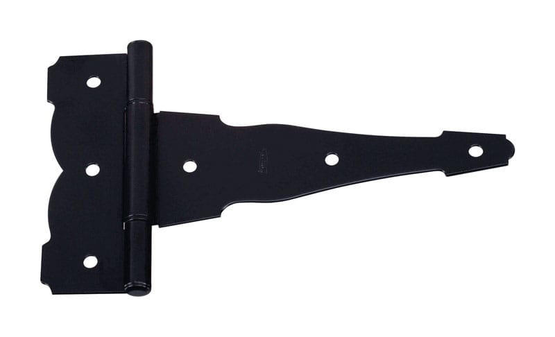 National Hardware N881-920 8 in. L Black Ornamental/Reversible T-Hinge 2 pk