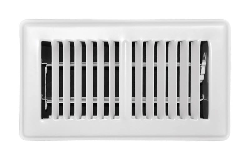 True Aire C150MWT04X08 Tru Aire 4 in. H X 8 in. W 2-Way Powder Coat White Steel Floor Register