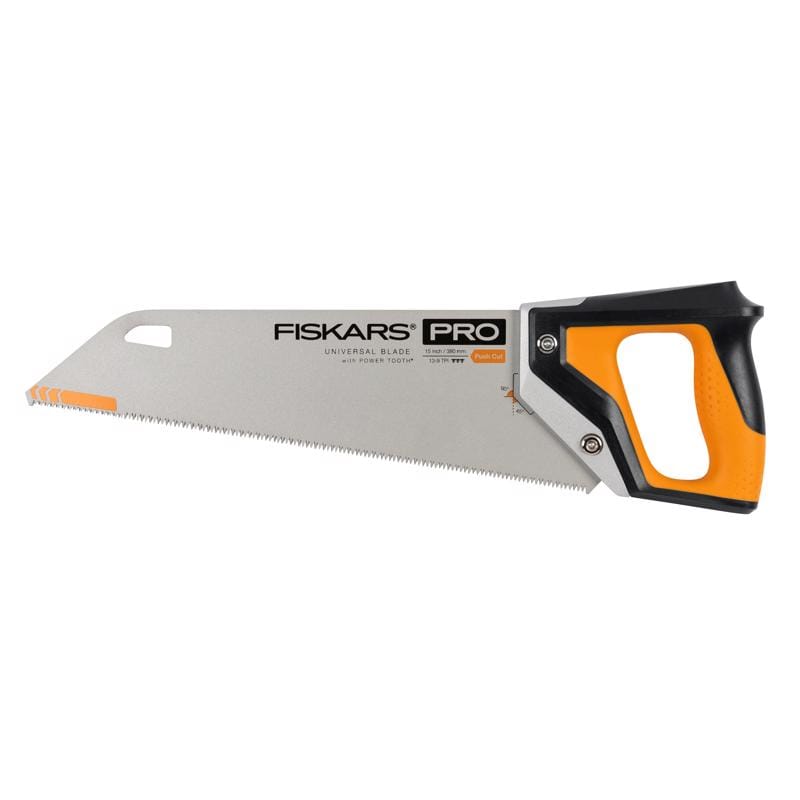 Fiskars 730700-1001 PowerTooth 15 in. Steel Universal Hand Saw 13 TPI Coarse 1 pc