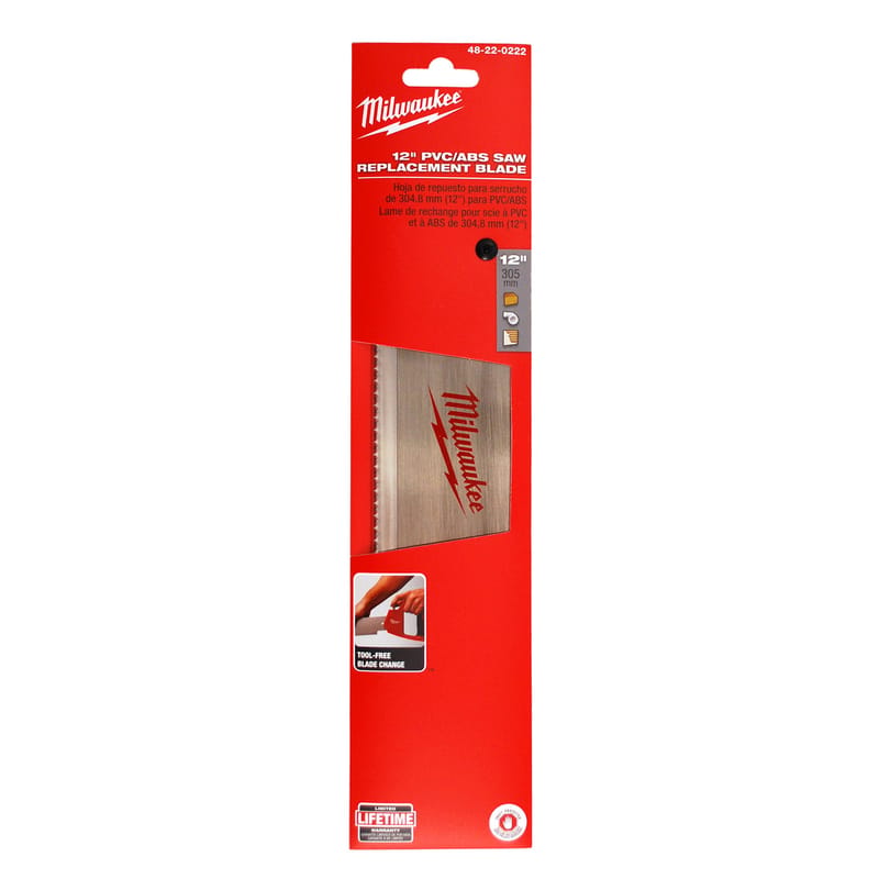 Milwaukee 48-22-0222 12 in. L X 12 in. W Steel PVC/ABS Saw Replacement Blade 10 TPI 1 pk