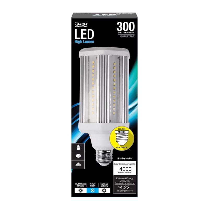 Feit C4000/5K/LEDG2 Corn Cob E26 (Medium) LED Bulb Daylight 300 Watt Equivalence 1 pk