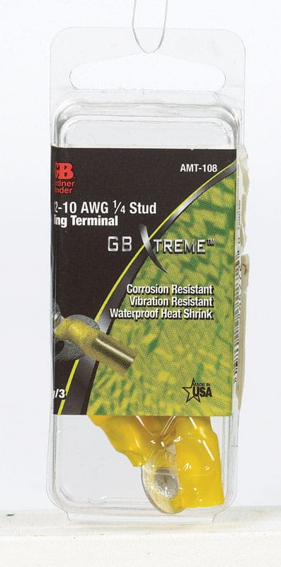 Gardner Bender AMT-108 Xtreme 12-10 Ga. Insulated Wire Ring Terminal Yellow 3 pk