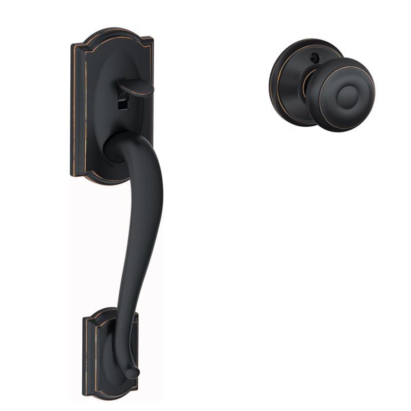 Schlage FE285GCAM716GEO Camelot Aged Bronze Entry Handleset 1.8 in.